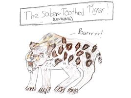 illustration of a saber-toothed tiger lunging
