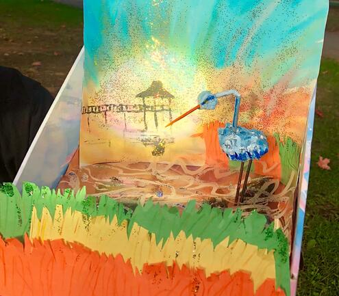 diorama of a marsh wetland