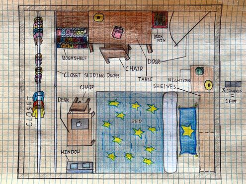 aerial view plan of bedroom