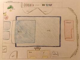 aerial view plan of bedroom