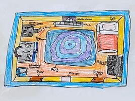 aerial view plan of bedroom