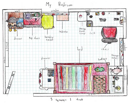 aerial view plan of bedroom