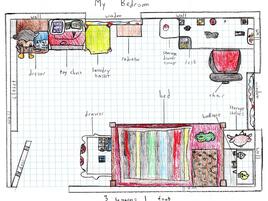 aerial view plan of bedroom