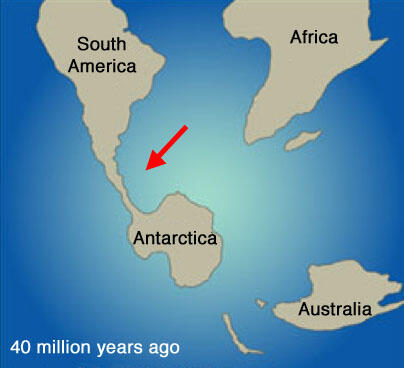 Image showing South America and Antarctica linked by a bridge of land