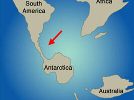 Image showing South America and Antarctica linked by a bridge of land