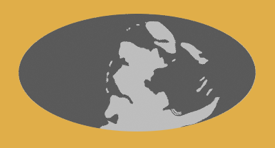 Earth with continents jumbled in center