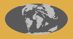 Earth with continents slightly spread apart