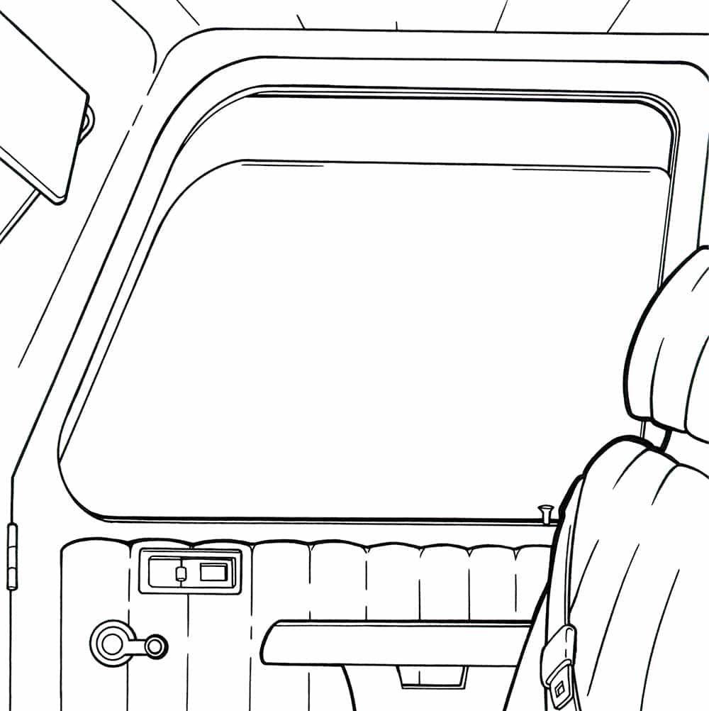 passenger seat car window viewed from inside