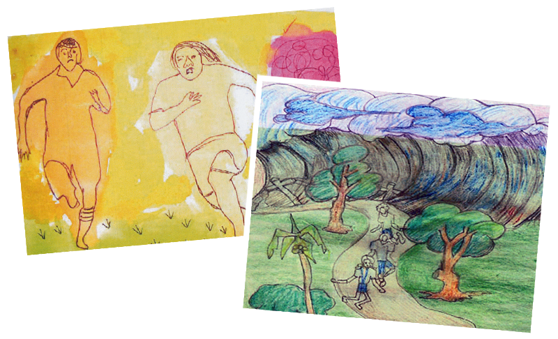 Children's Drawings of Samoa Earthquake.