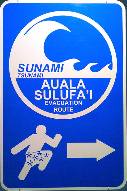 Tsunami evacuation sign