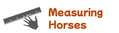 Measuring Horses button with hand and ruler icon