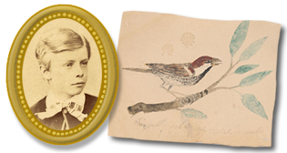 young Teddy Roosevelt picture and his house sparrow sketch