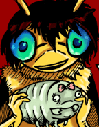 Bembi character holding a bug
