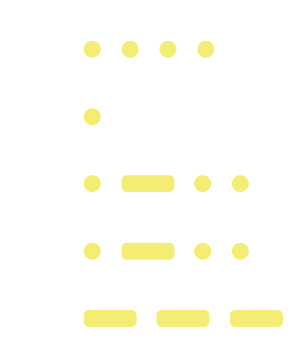 series of dots and dashes that spell hello