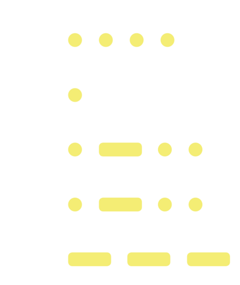 series of dots and dashes that spell hello