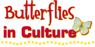 Stylized, colorful text reading "Butterflies in Culture" with "in Culture" underlined in bright dots and a butterfly illustration above the final "e."