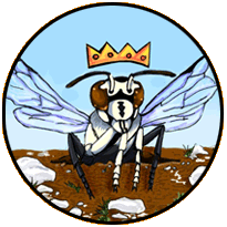 cartoon wasp with crown