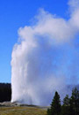 A large plume of steam coming from a hot spot.