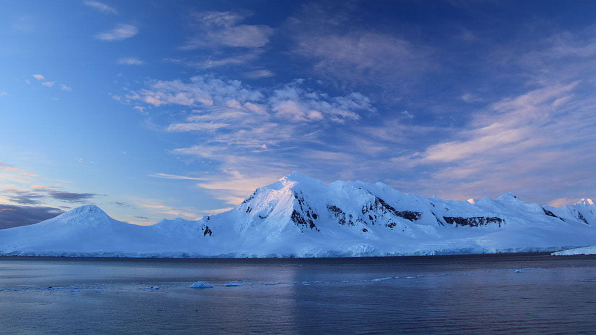 Icy coastline in Antarctica.