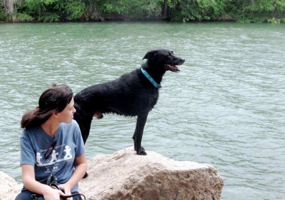 Photo of Jessica Field and dog 