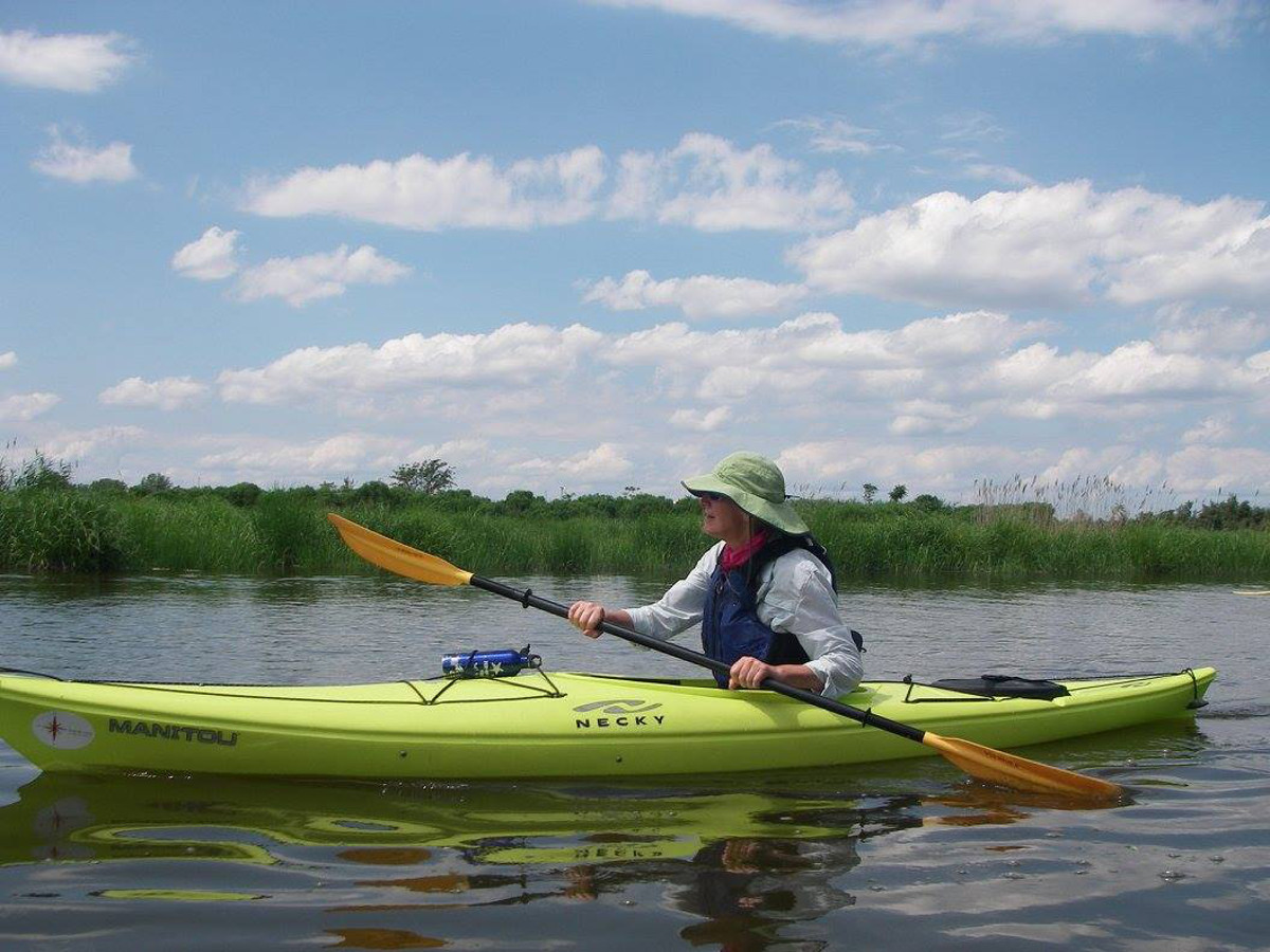 Joanne Kornoelje in a kayak