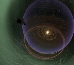Satellite leaving the solar system 