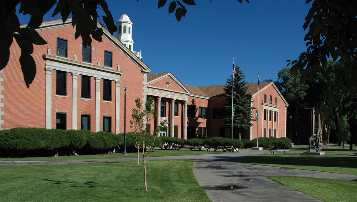 A photograph of the Adams State University campus