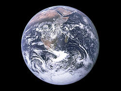 A view of Earth as seen from space.