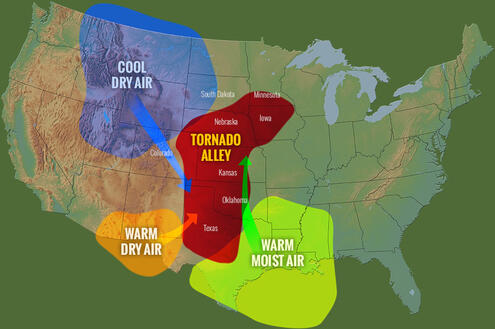 Map of Tornado Alley