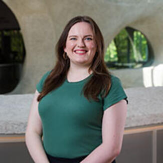 Headshot of Barrett Stout in the Gilder Center.