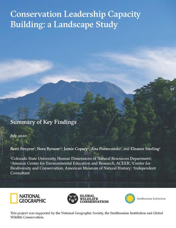 Front page of the report on Conservation Leadership Capacity Building