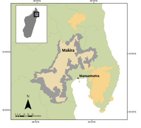 A map of the northern part of Madagascar.