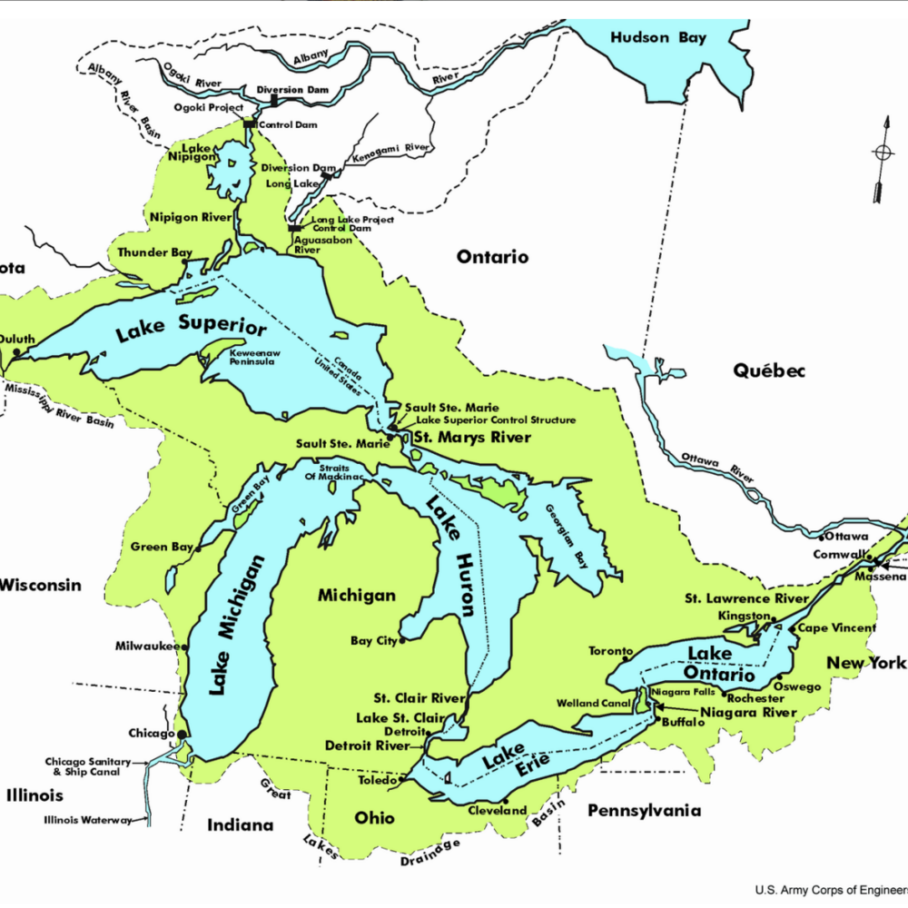 a map of the great lakes