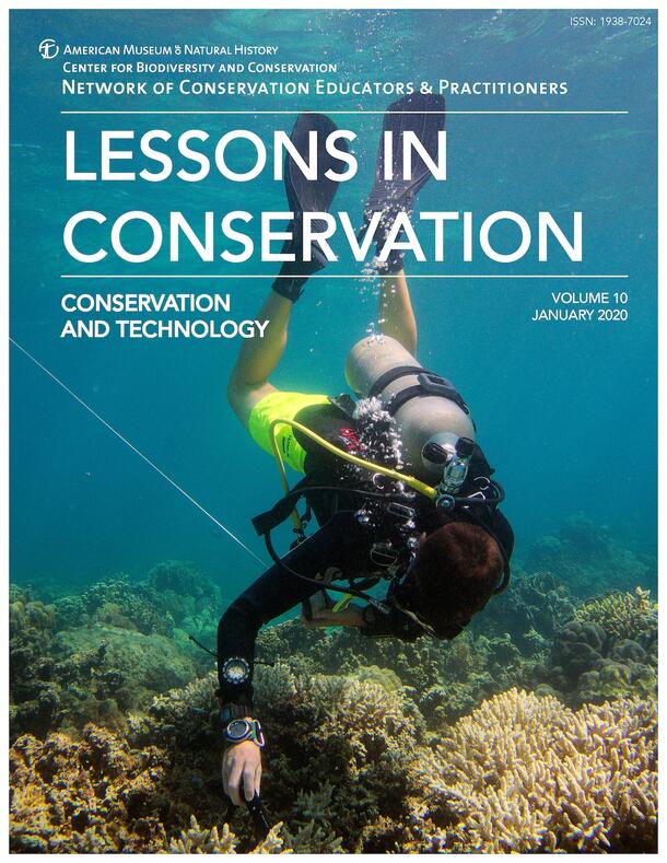 The cover of LinC 10 issue showing a diver sampling corals