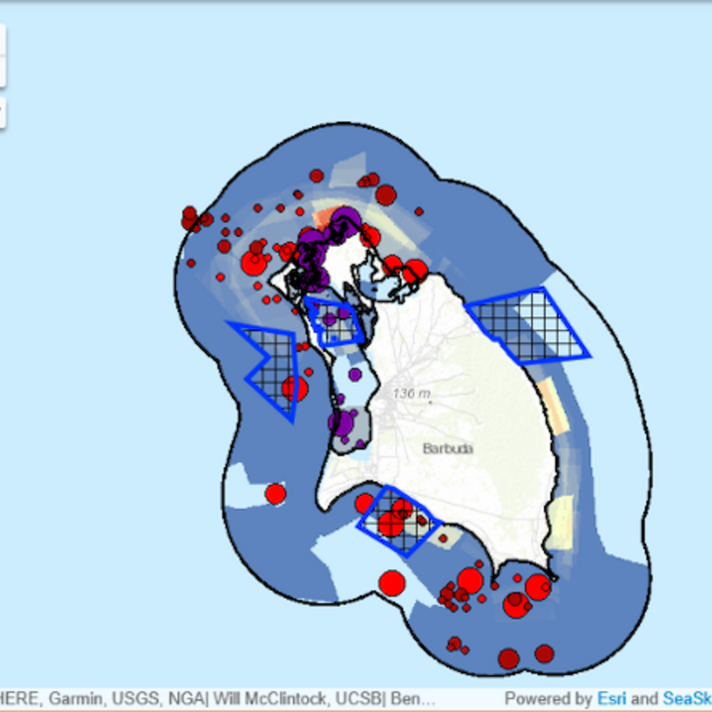 Seasketch computer software graphic for marine reserve planning. 