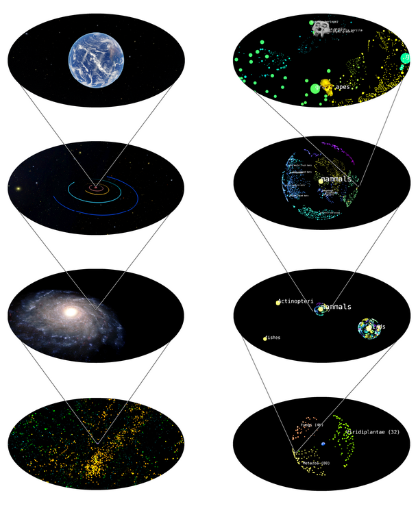 Scales of astronomy and biology