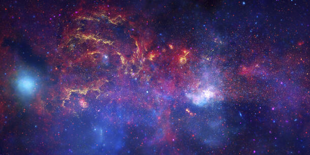 Galactic Center Region by HST, Spitzer, Chandra