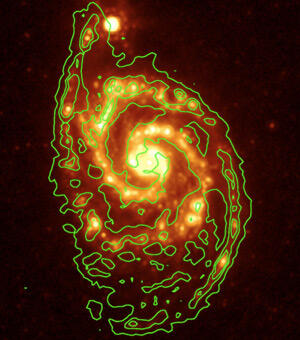 Whirlpool Galaxy with 21-cm Contours
