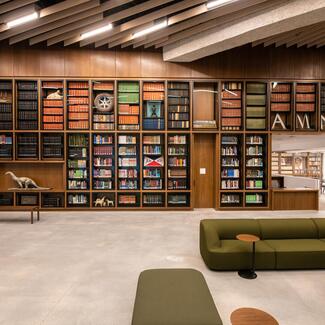 View of the east side of the great range, David S. and Ruth L. Gottesman Research Library and Learning Center.