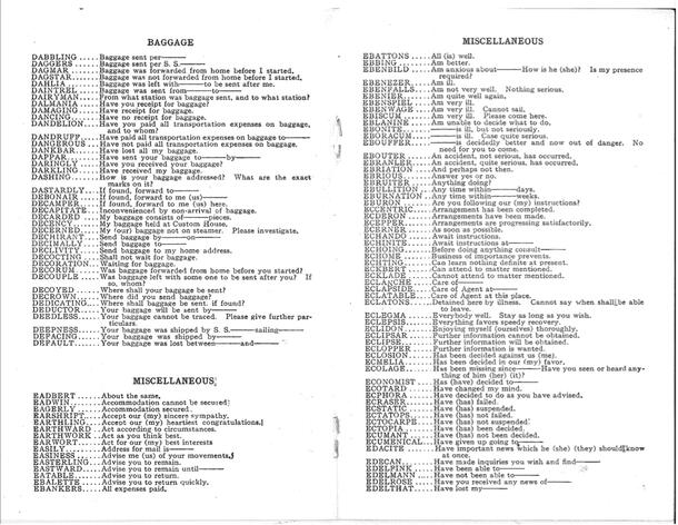 From Central Archives: 1911 International Mercantile Marine Company Travelers Cipher Code book, p. 8-9