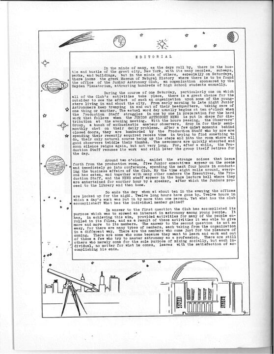 March 1939 Junior Astronomy News: Editorial