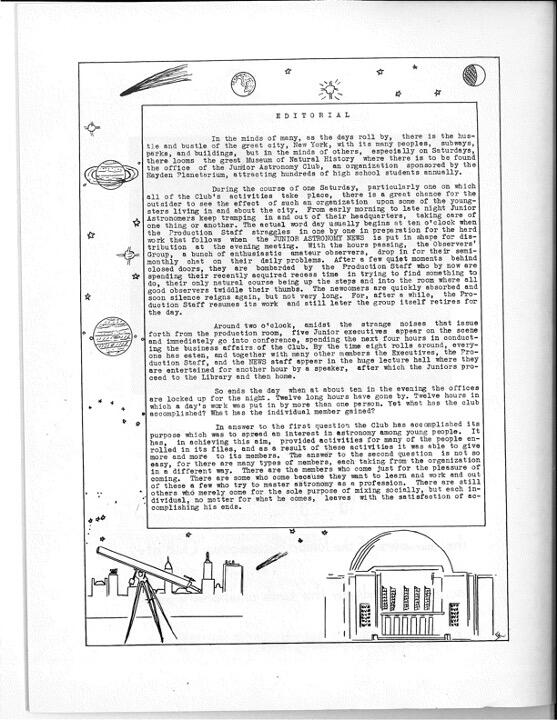 March 1939 Junior Astronomy News: Editorial
