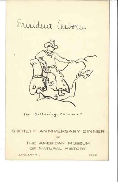 Hand drawn 60th Anniversary Dinner place card, January 7, 1929 - President Osborn