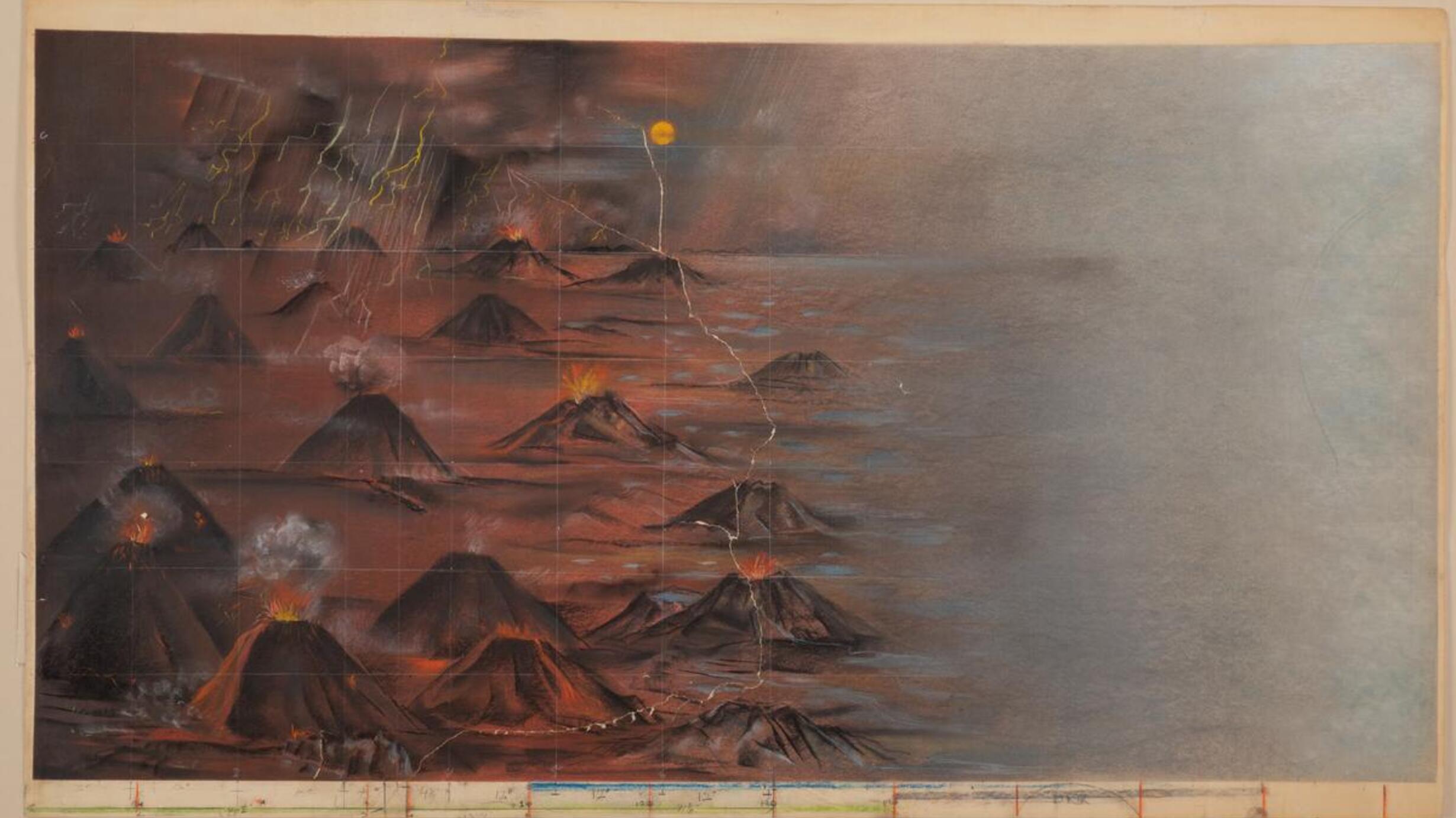 Study for the Origin of Life case, Charles Henry Alston, 1964, AMNH Library image: art-100101660-01