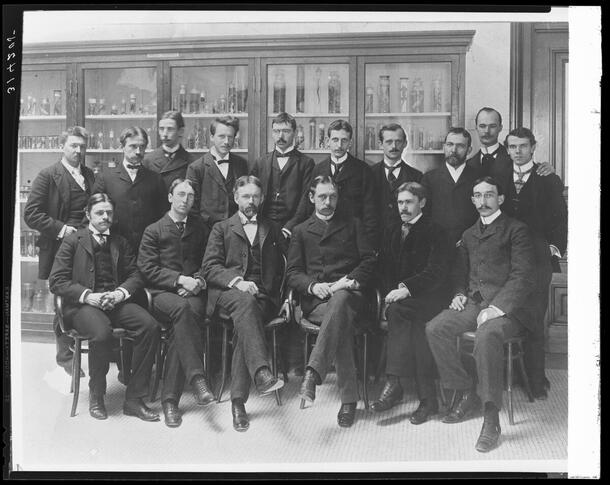 Group of instructors and graduate students in the Department of Zoology at Columbia University April, 1898