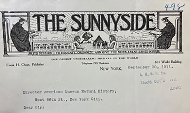 1911 letterhead of undertaking journal The Sunnyside.
