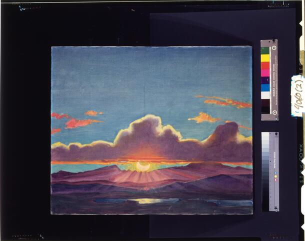  Sunset Eclipse painted by Owen D. Stephens, Cerro de Pasco, Peru, June 8, 1937. AMNH Library - Image no. ptc-4060