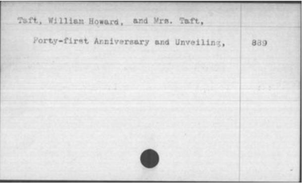 AMNH Library Central Archives Index Card for William Howard Taft.