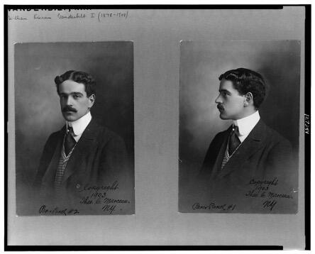 Two head-and-shoulders portraits of William Kissam Vanderbilt II, facing slightly left and facing left., ca. 1903., from Library of Congress