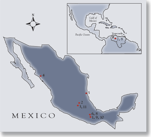 A map of Mexico.